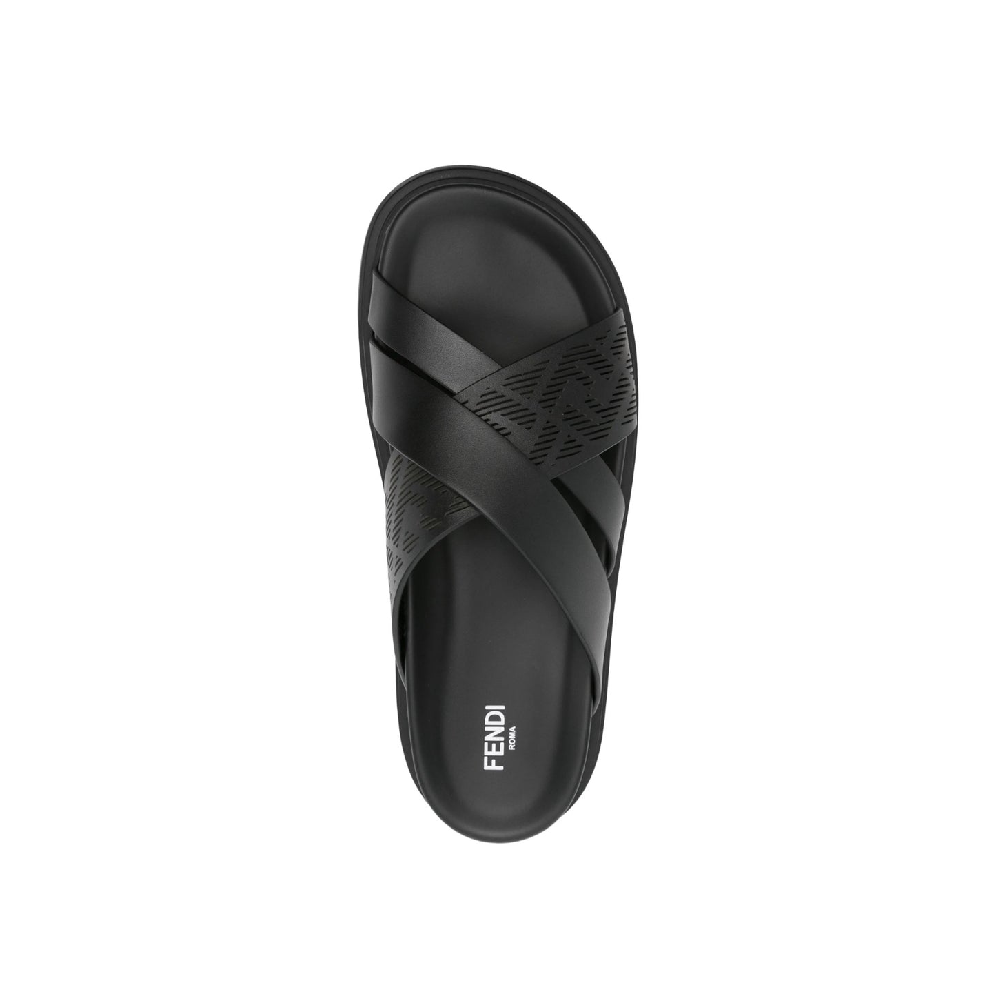 Fendi Men Cross-Strap Leather Sandal