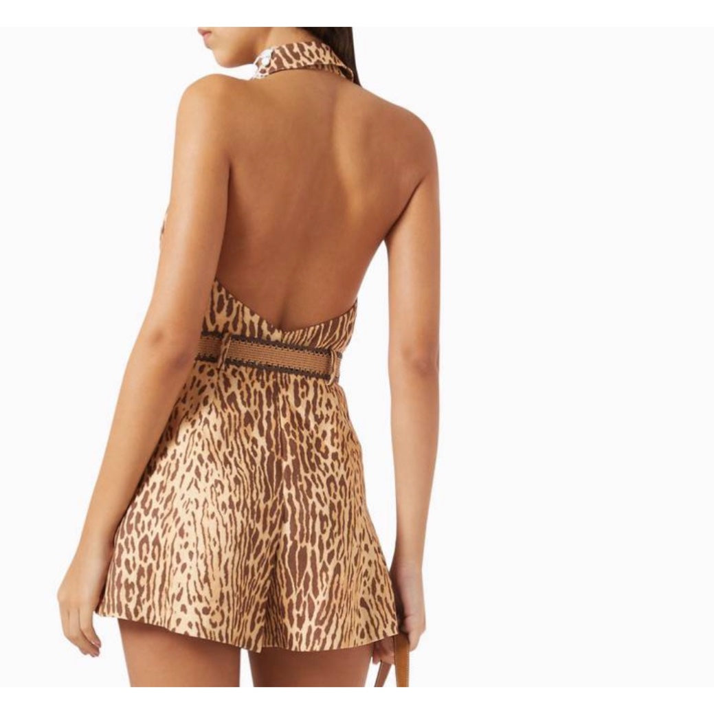 Zimmermann Leopard Print Linen Shorts