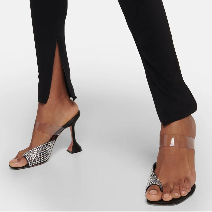 Amina Muaddi Satin 110mm Slides