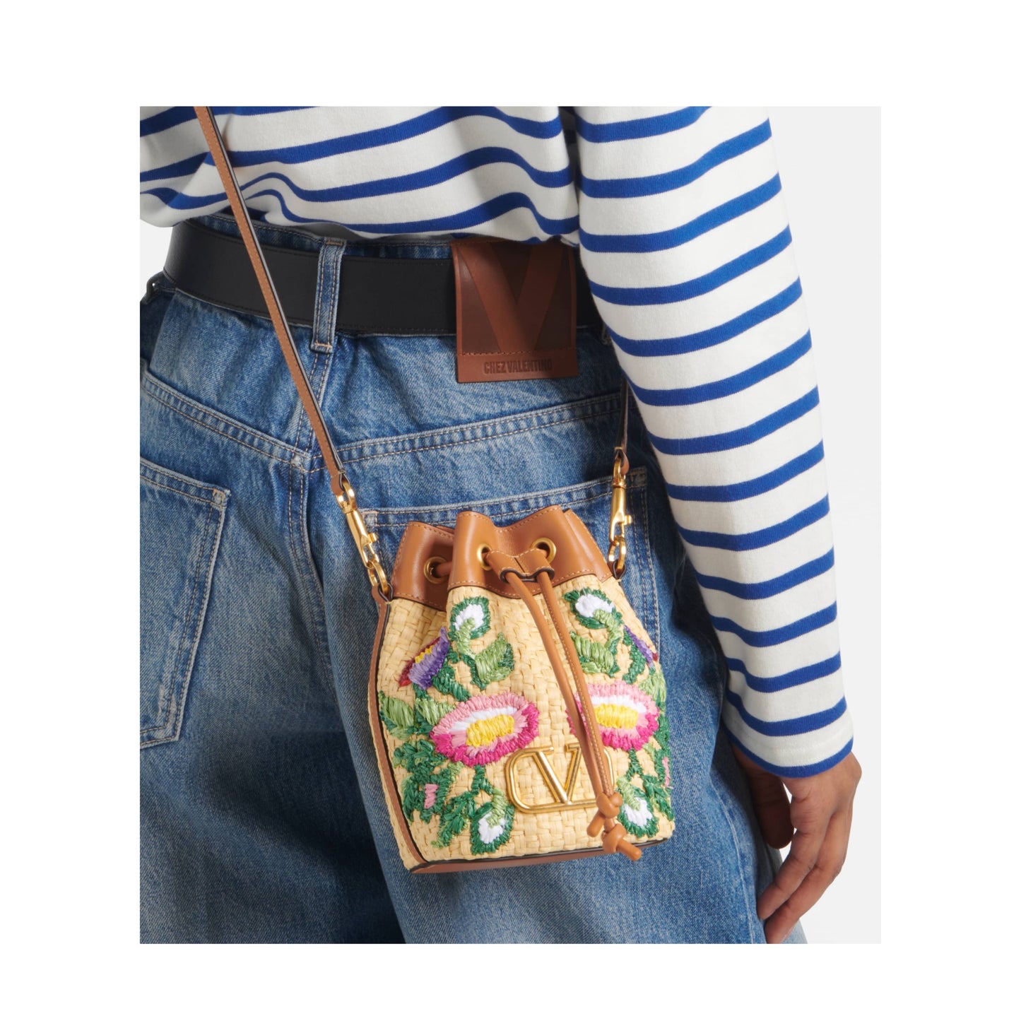 Valentino VLogo Floral Bucket Bag