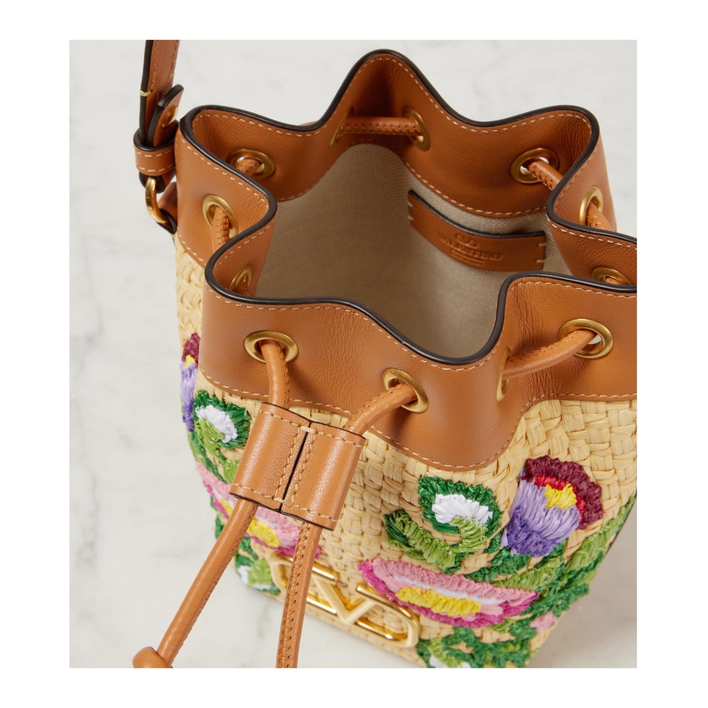 Valentino VLogo Floral Bucket Bag