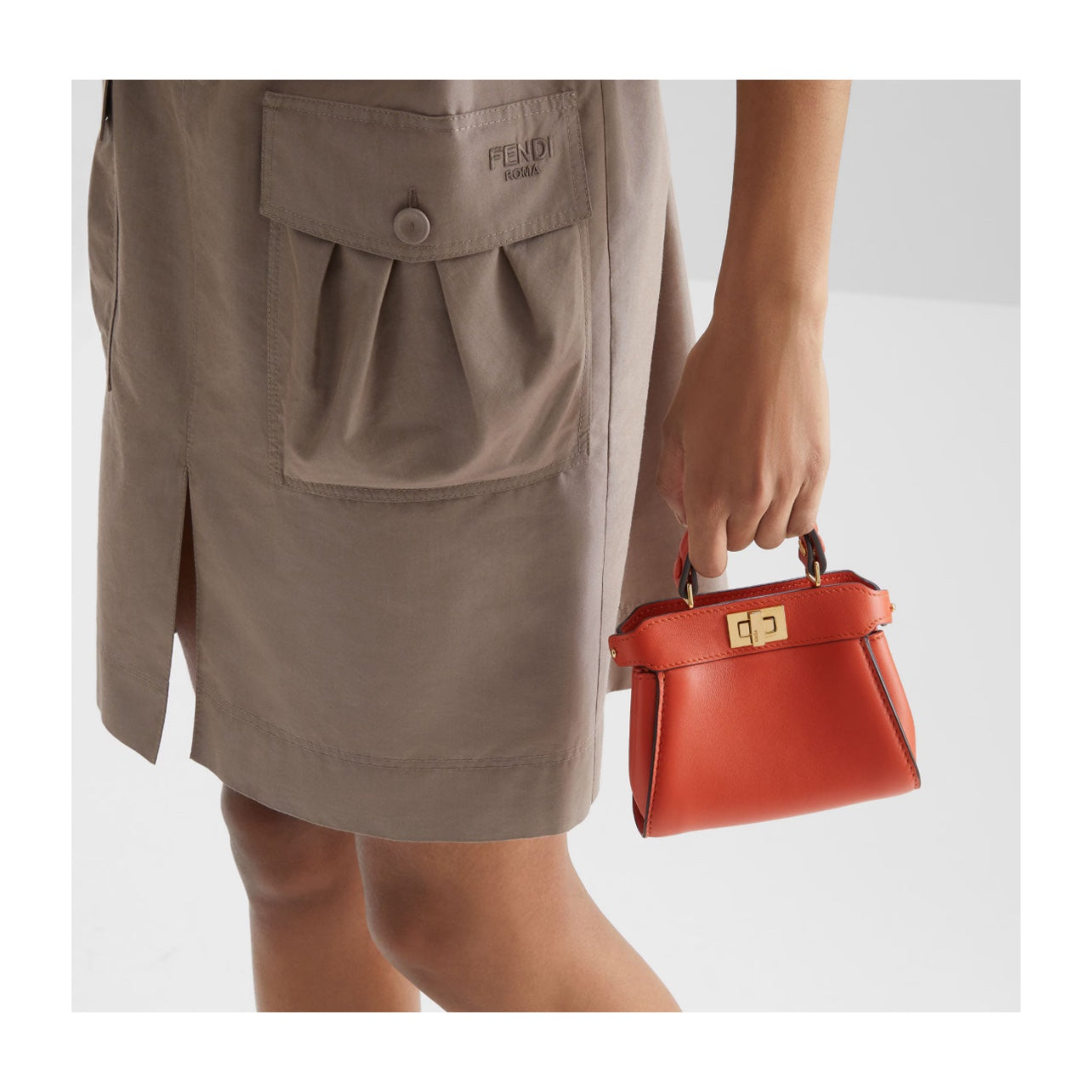 Fendi Nano Peekaboo Leather Bag