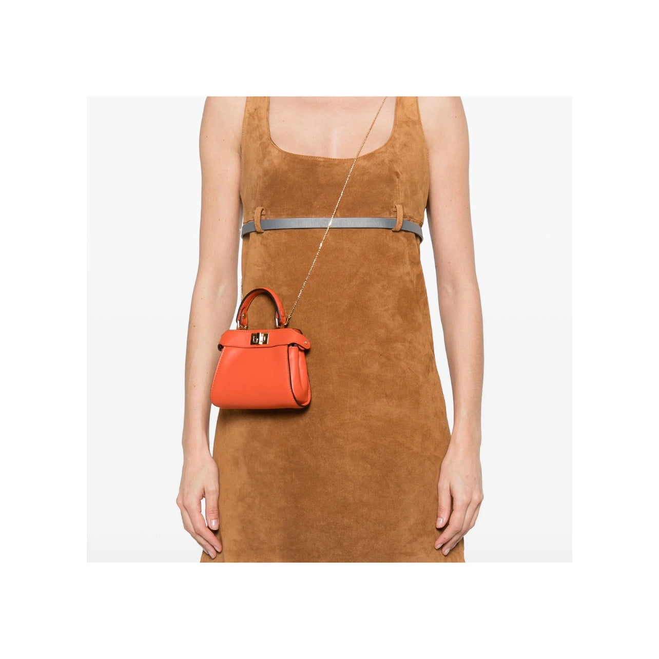 Fendi Nano Peekaboo Leather Bag