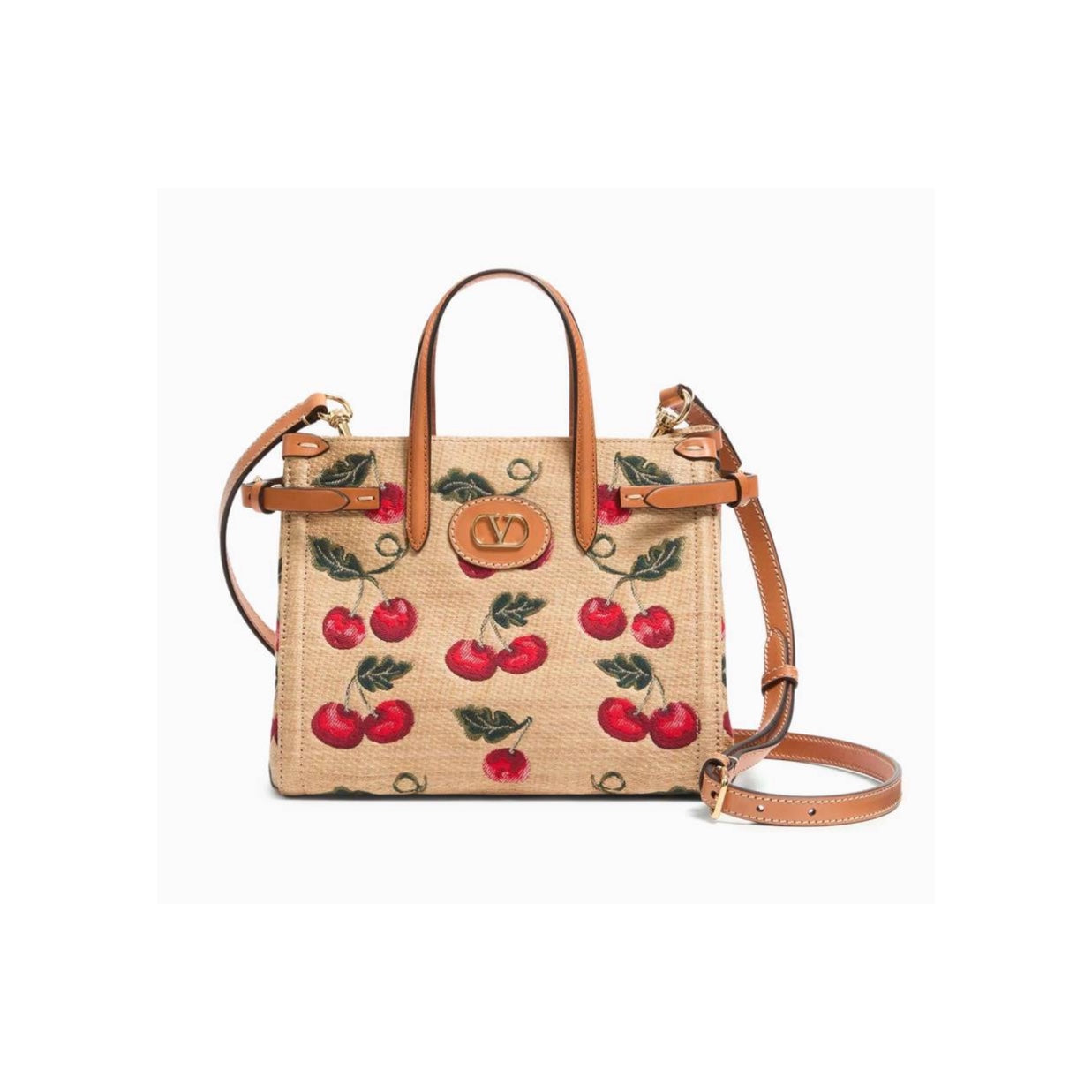 Valentino Antibes Cherryfic Small jacquard tote Bag