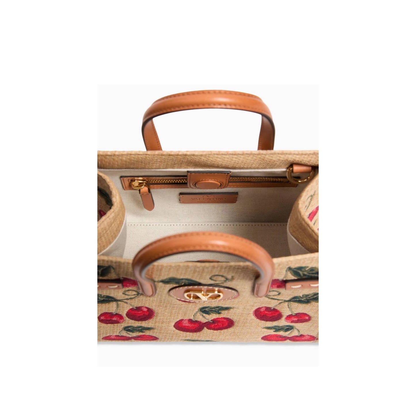 Valentino Antibes Cherryfic Small jacquard tote Bag