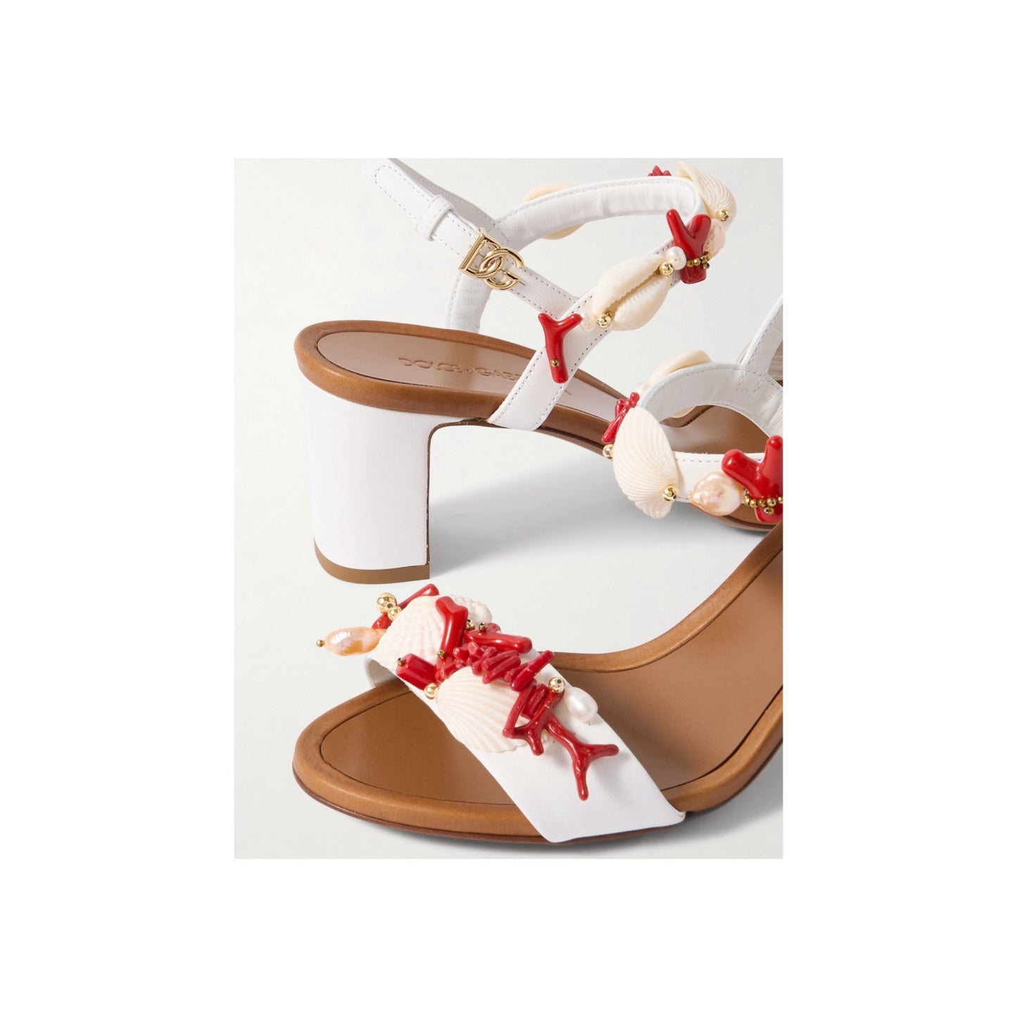 Dolce Gabbana Shell Ankle Strap 65mm Sandals