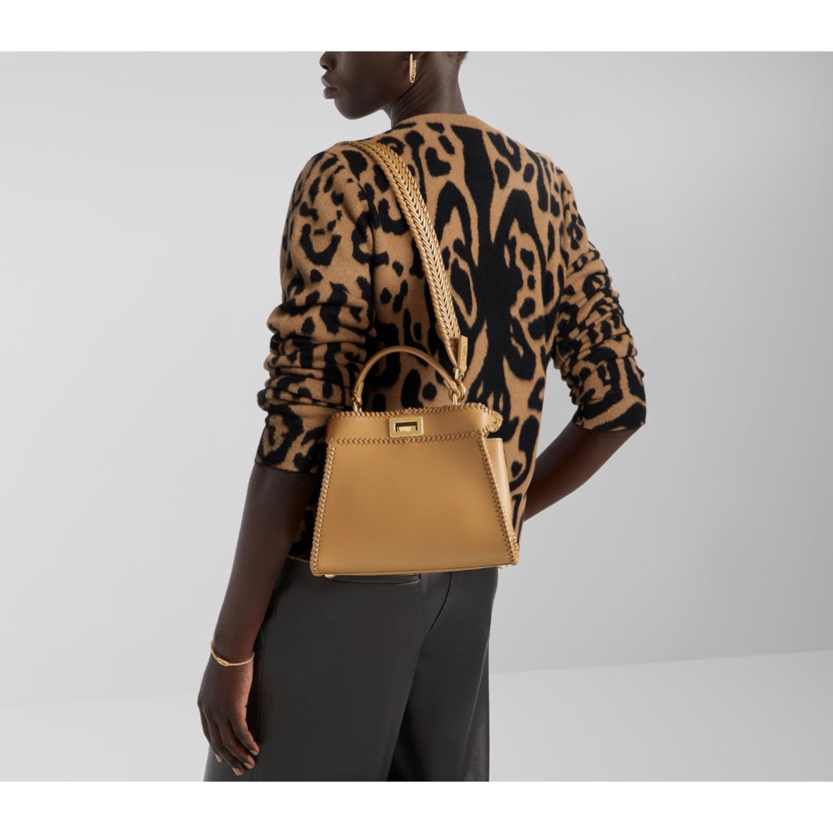 Fendi Mini Peekaboo Leather Bag