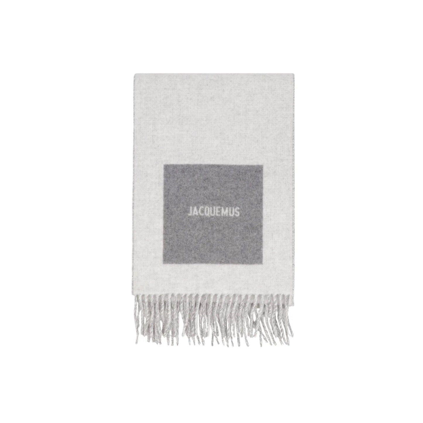 Jacquemus Unisex Logo Fringed Wool Scarf