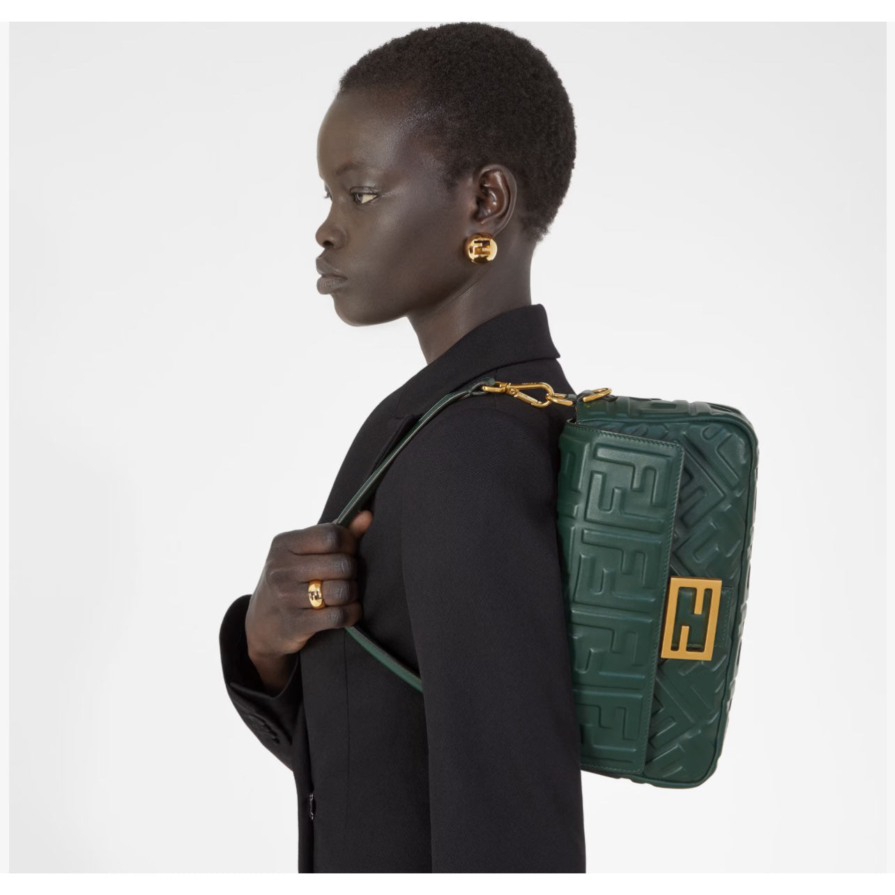 Fendi Baguette Leather Shoulder Bag