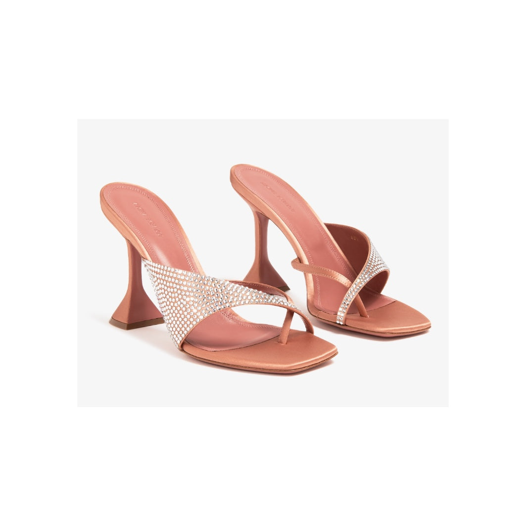 Amina Muaddi Shiona Satin 100mm Sandal