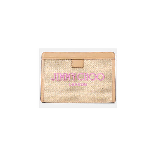 Jimmy Choo Leather-trimmed pouch