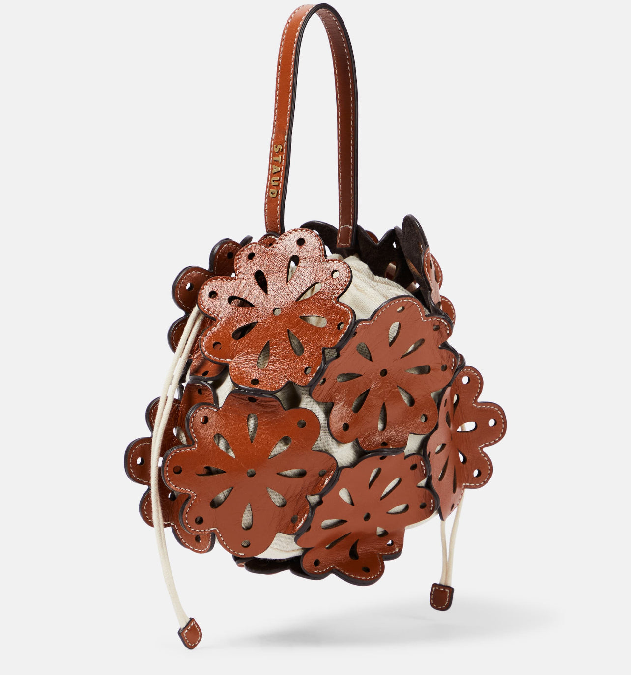 Staud Flora Leather Bucket Bag