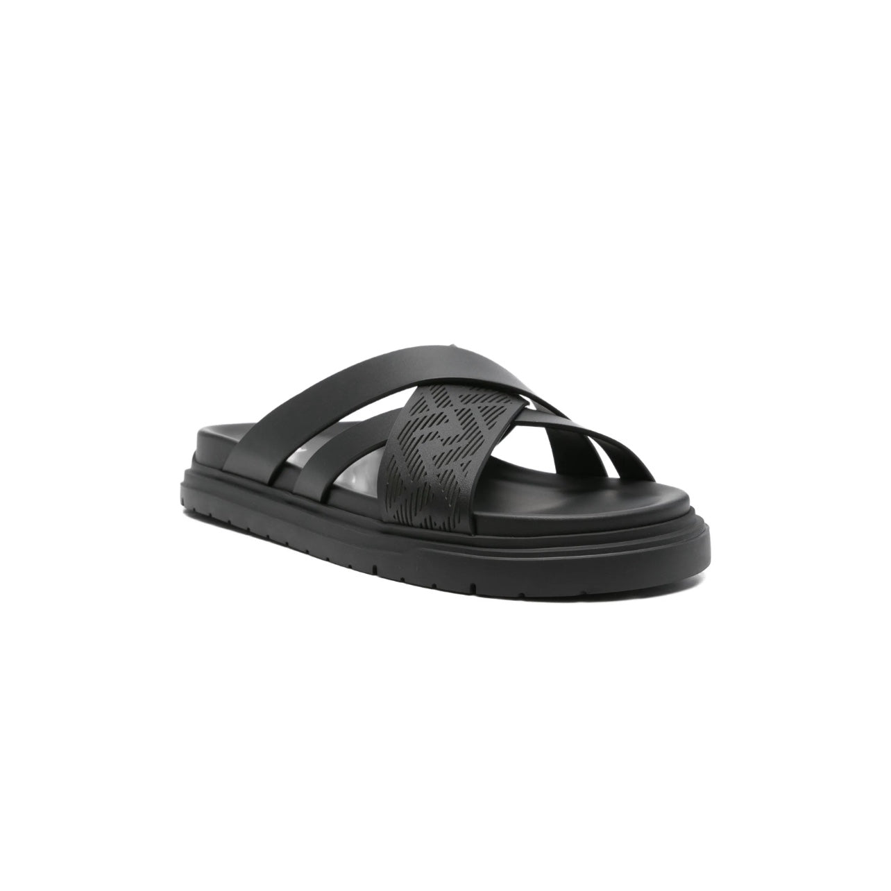 Fendi Men Cross-Strap Leather Sandal