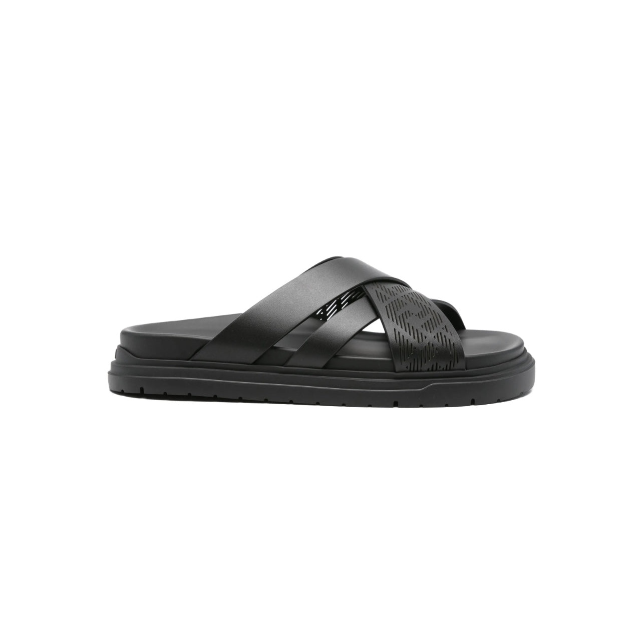 Fendi Men Cross-Strap Leather Sandal