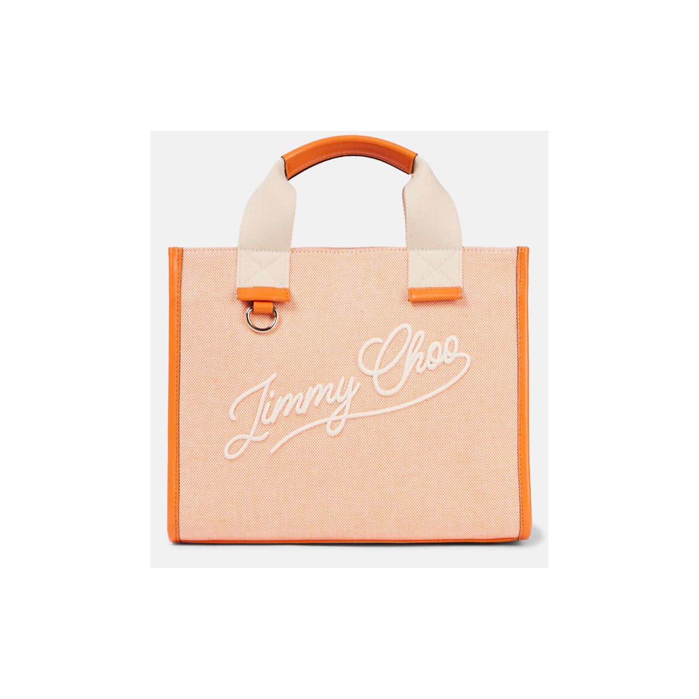 Jimmy Choo Logo Leather-trimmed tote bag