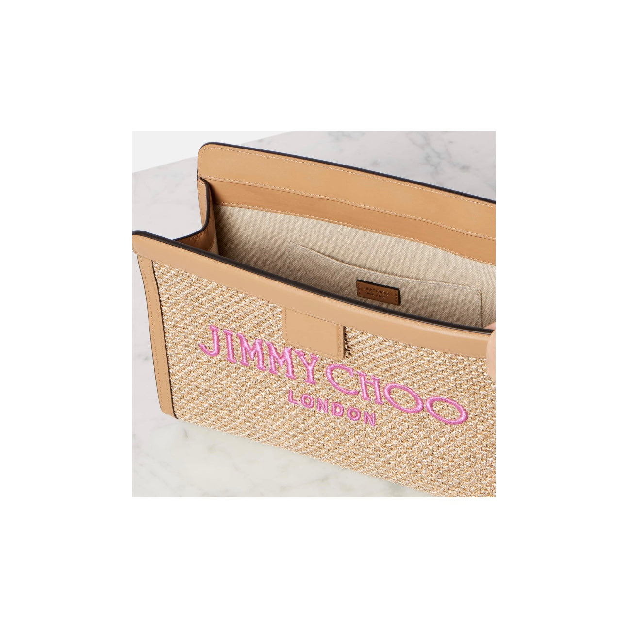Jimmy Choo Leather-trimmed pouch