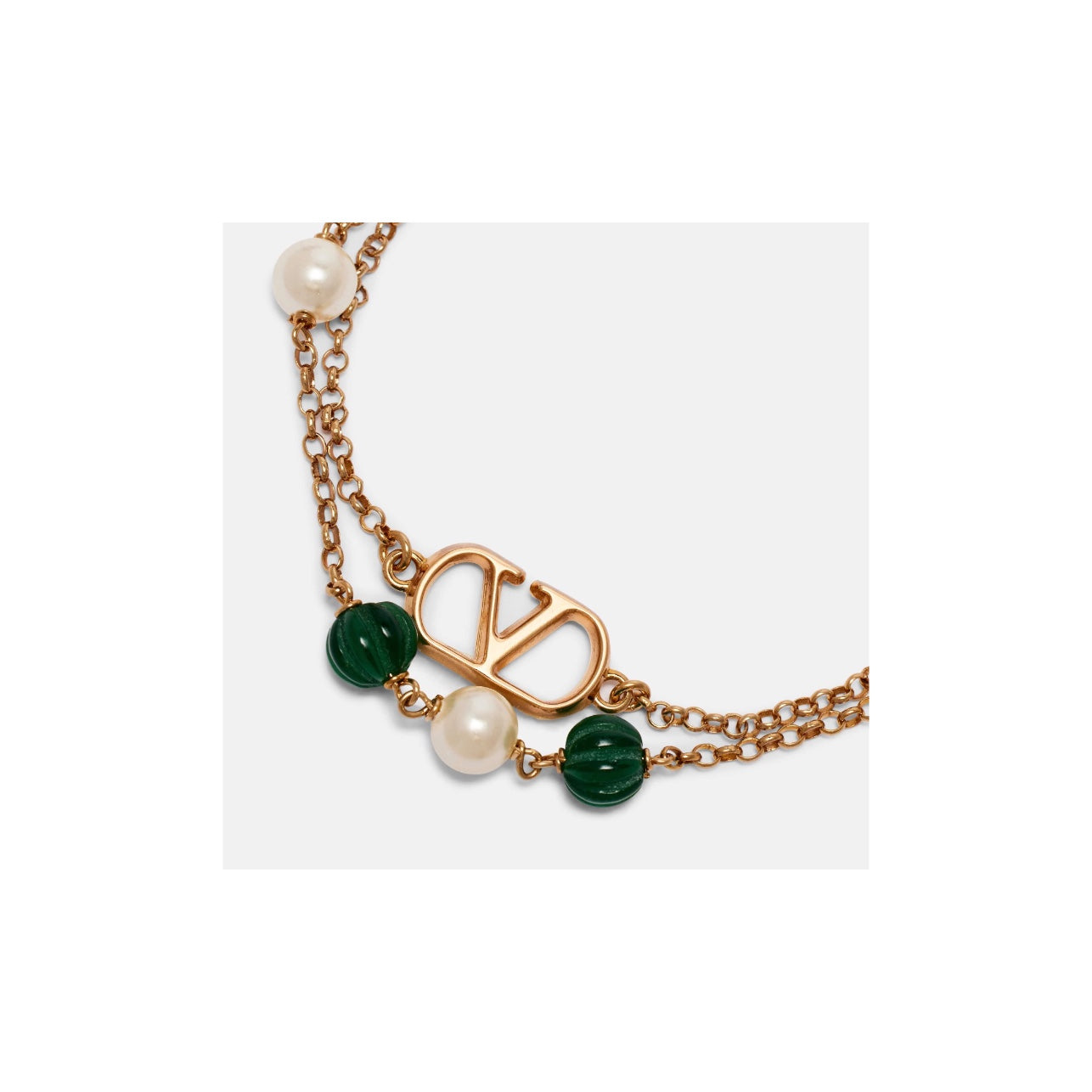 Valentino Vlogo Chain Pearl Bracelet