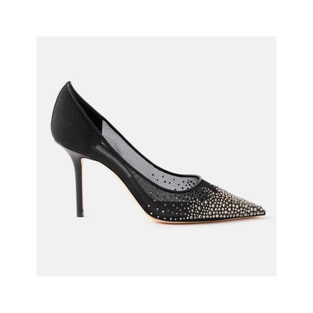 Jimmy Choo Love 85mm Crystal Mesh Pumps