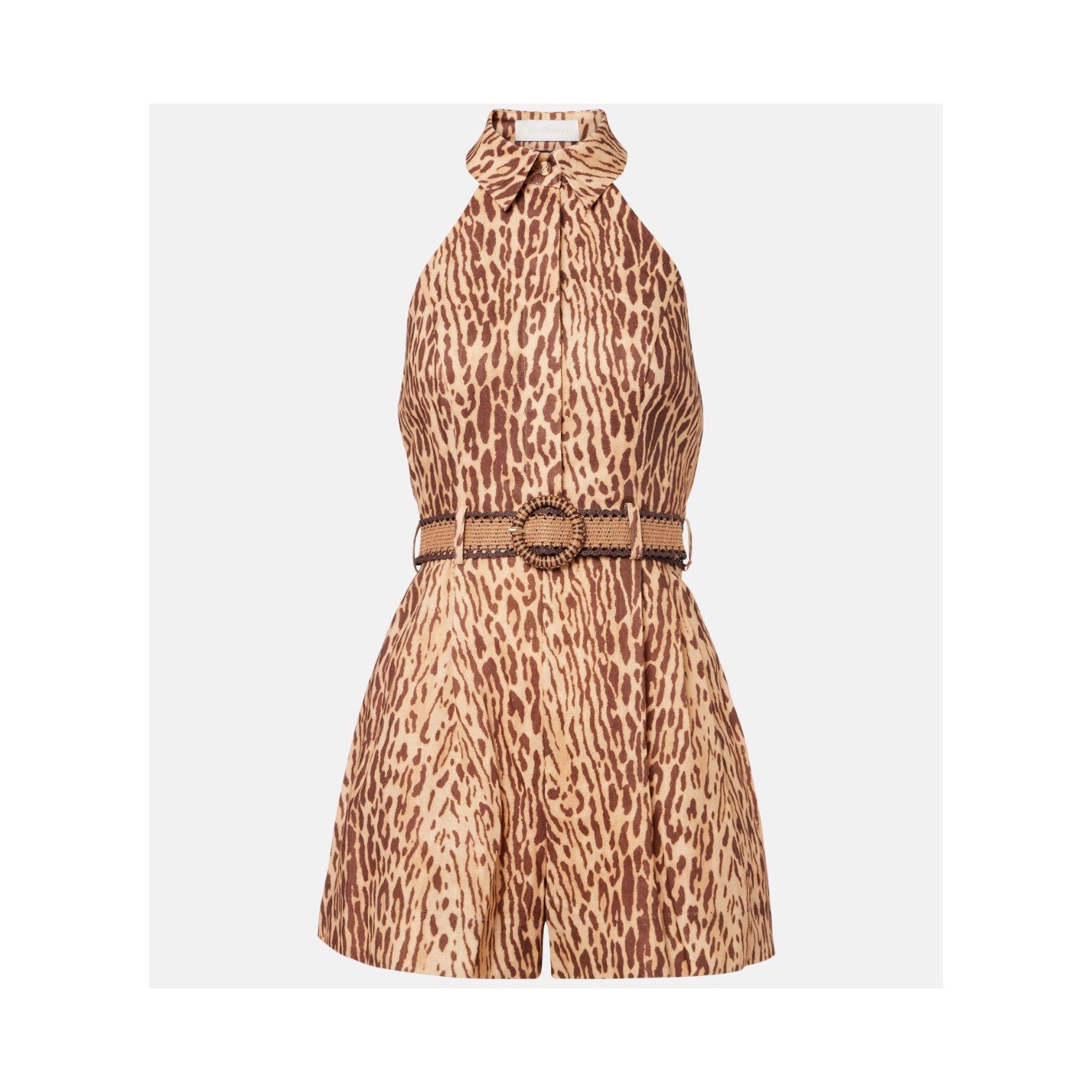 Zimmermann Leopard Print Linen Shorts