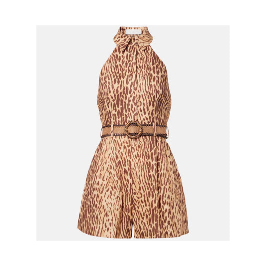 Zimmermann Leopard Print Linen Shorts