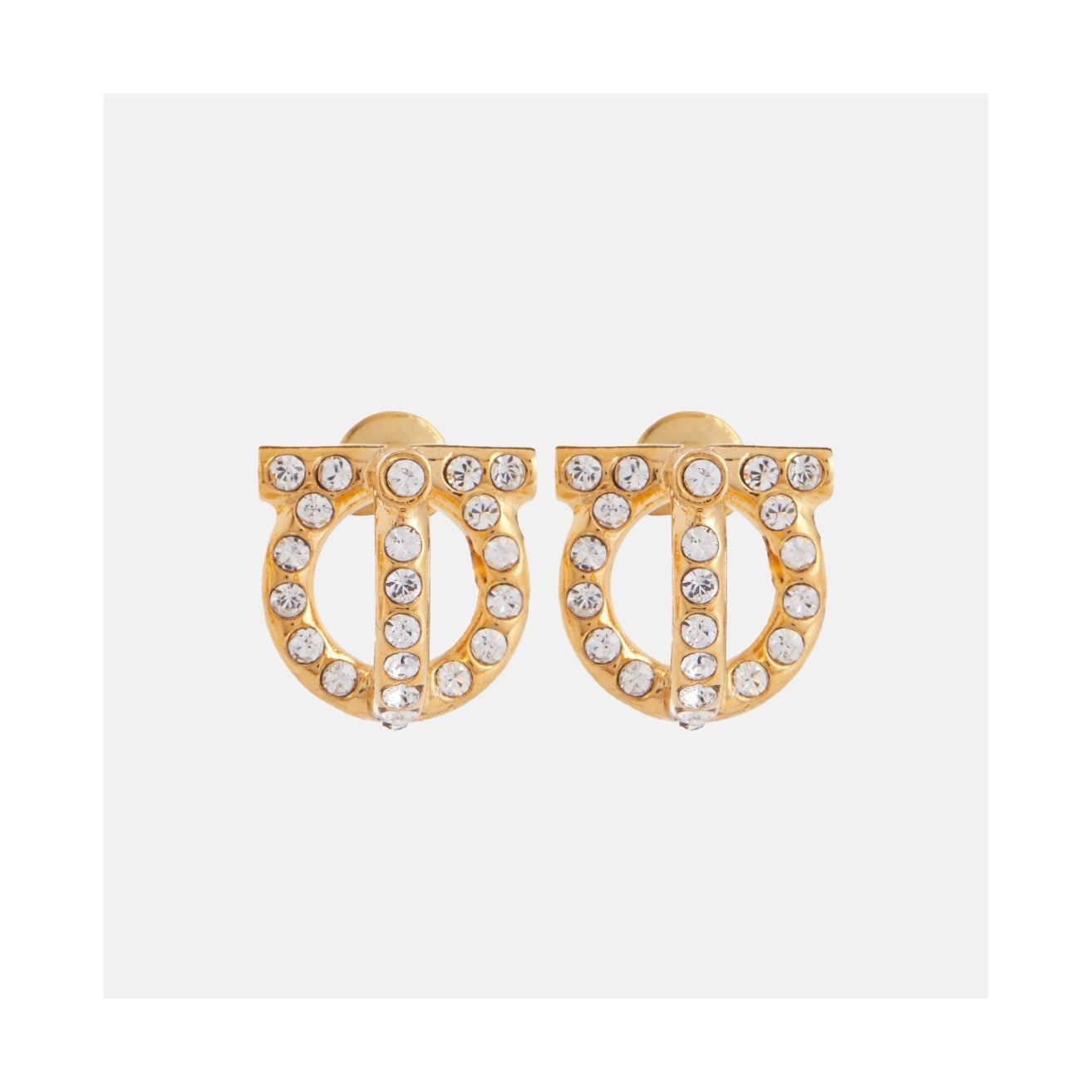 Ferragamo Gancini Crystal Earrings