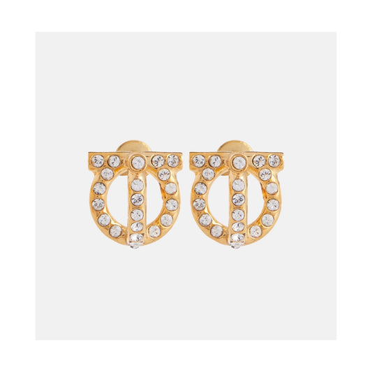 Ferragamo Gancini Crystal Earrings