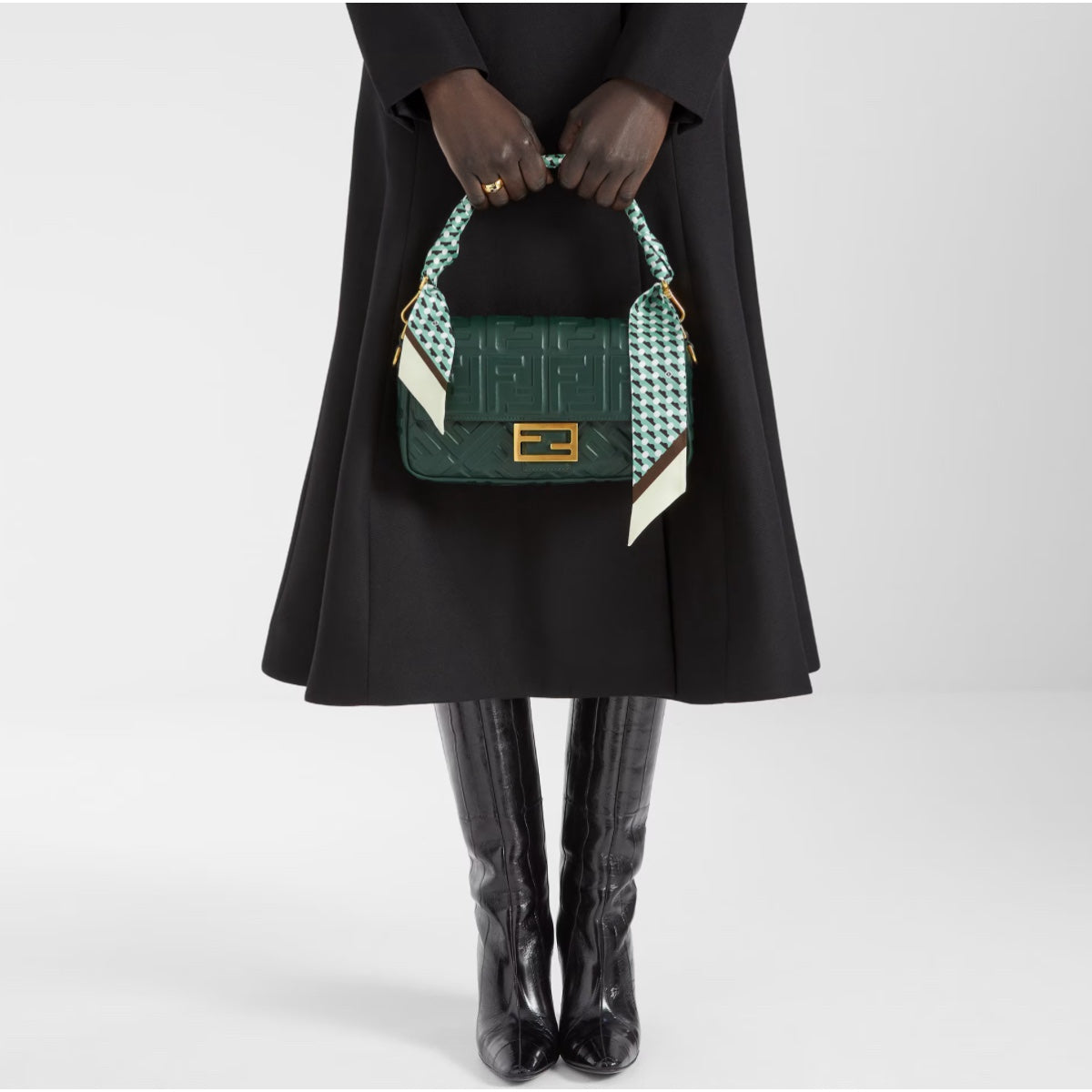 Fendi Baguette Leather Shoulder Bag