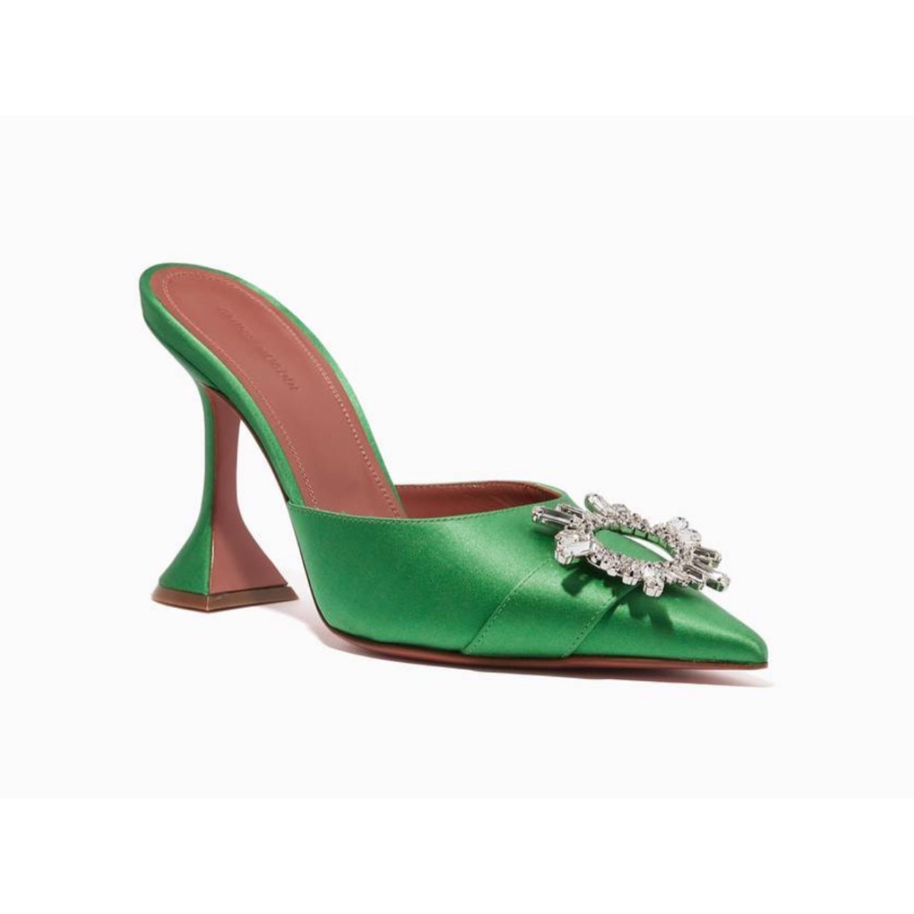 Amina Muaddi Satin 95mm Begum Crystal Mules