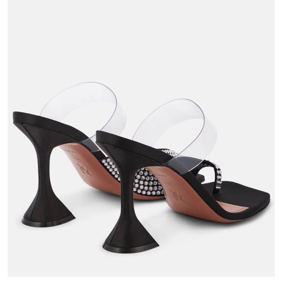 Amina Muaddi Satin 110mm Slides