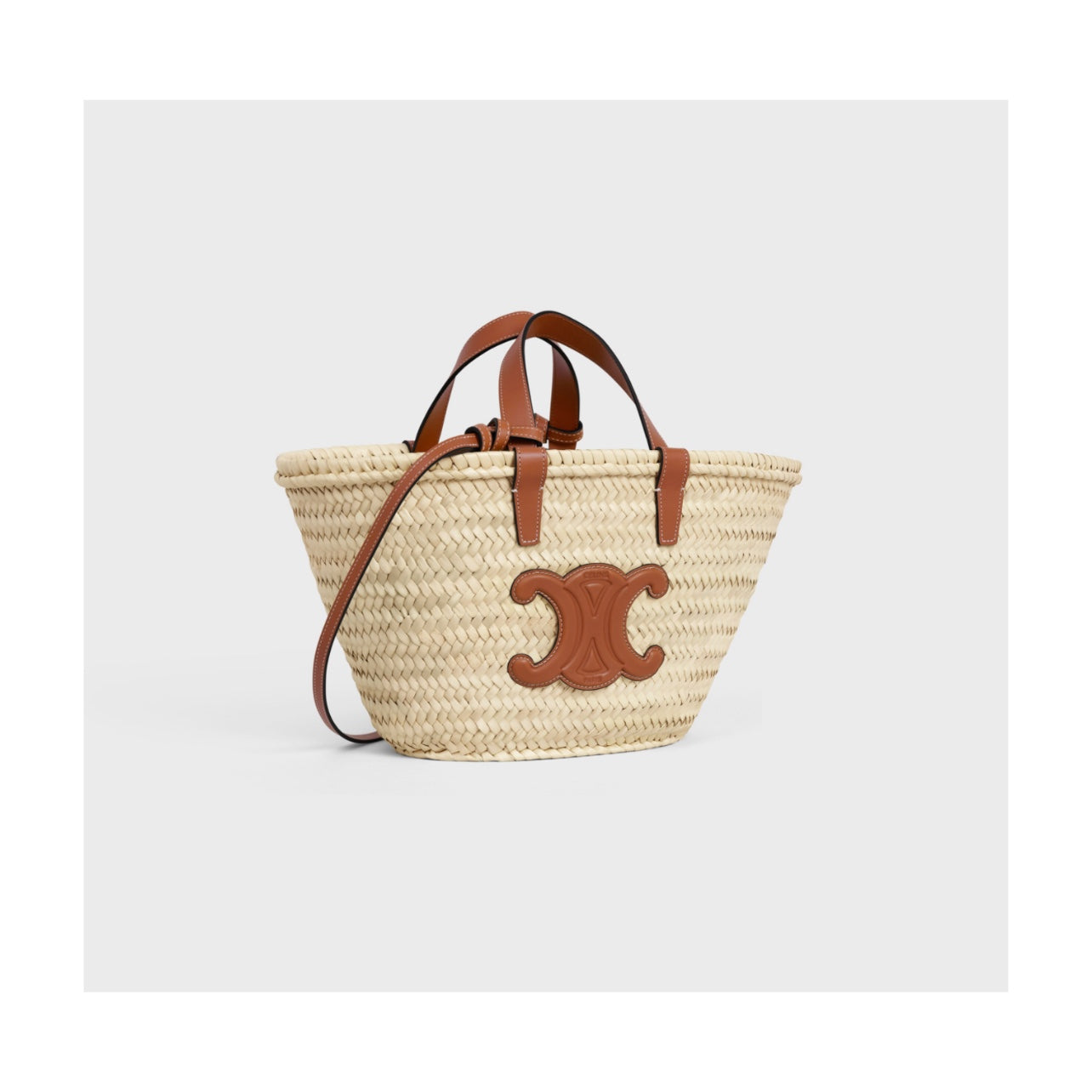 Celine Triomphe Raffia Tote Bag