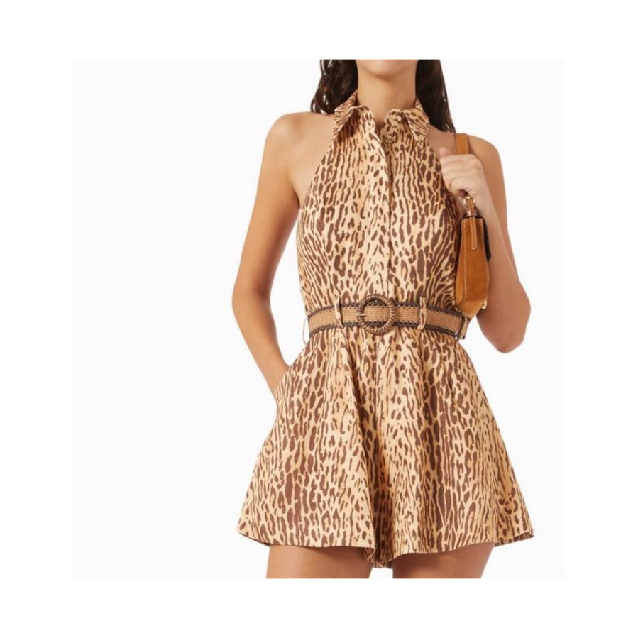 Zimmermann Leopard Print Linen Shorts