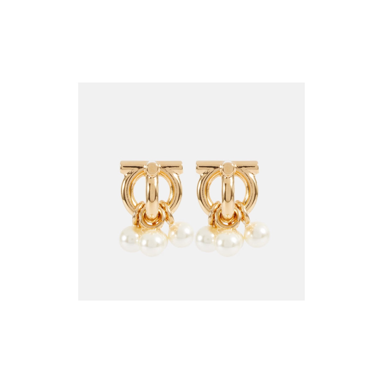 Salvatore Ferragamo Gancini Dancing Pearl Earrings