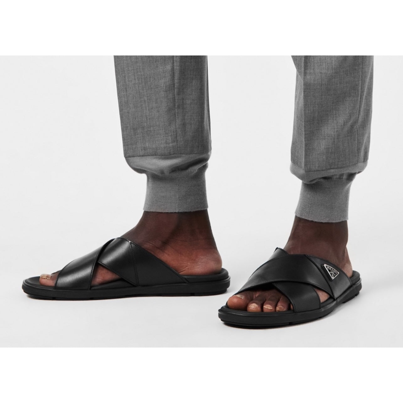 Prada Men Triangle Sandal