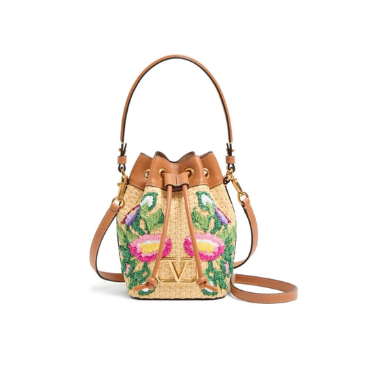 Valentino VLogo Floral Bucket Bag