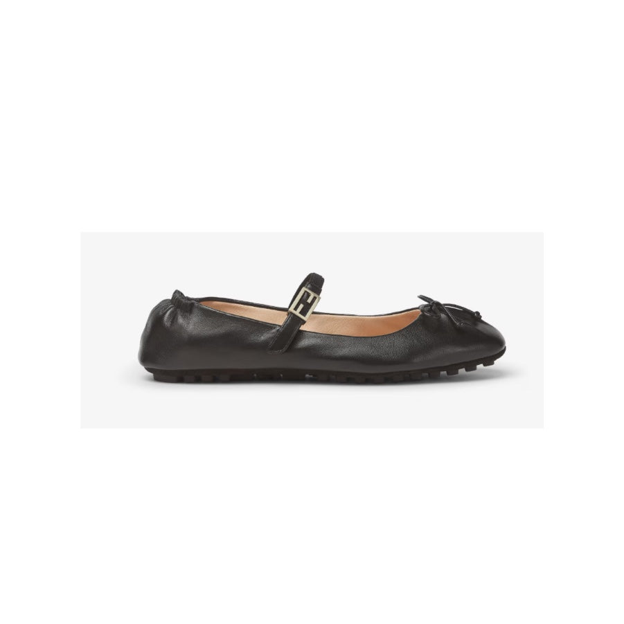 Fendi Baguette Leather Ballet Flat