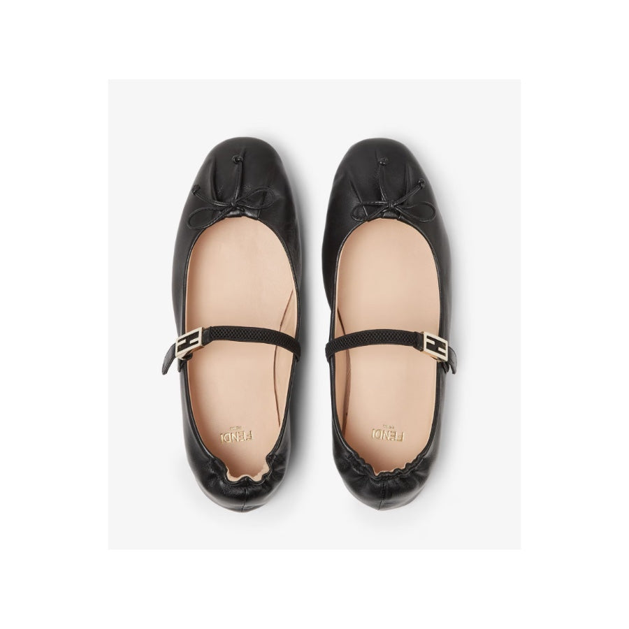 Fendi Baguette Leather Ballet Flat