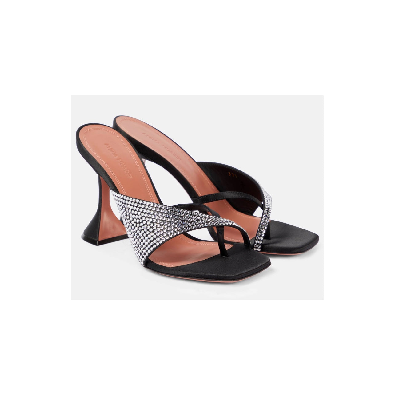 Amina Muaddi Satin 110mm Slides